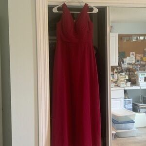 Azazie Deep Red Maxi Dress